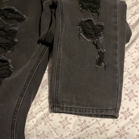 Black blue notes jeans with ripped legs, skinny Jean, high waisted - Picture 2 of 5